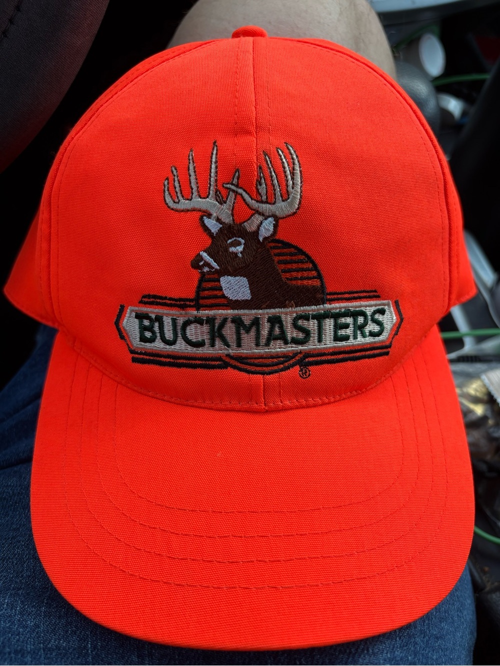 Vintage Buckmasters Hat Cap Snap Back Blaze Orange Hunting Deer Outdoors.